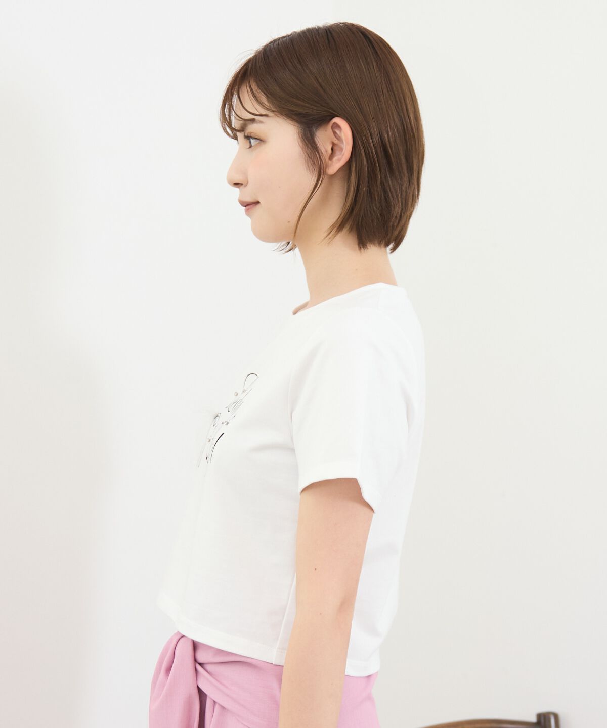 REDYAZEL「レースリボンロゴTシャツ」|Tシャツ・カットソー|