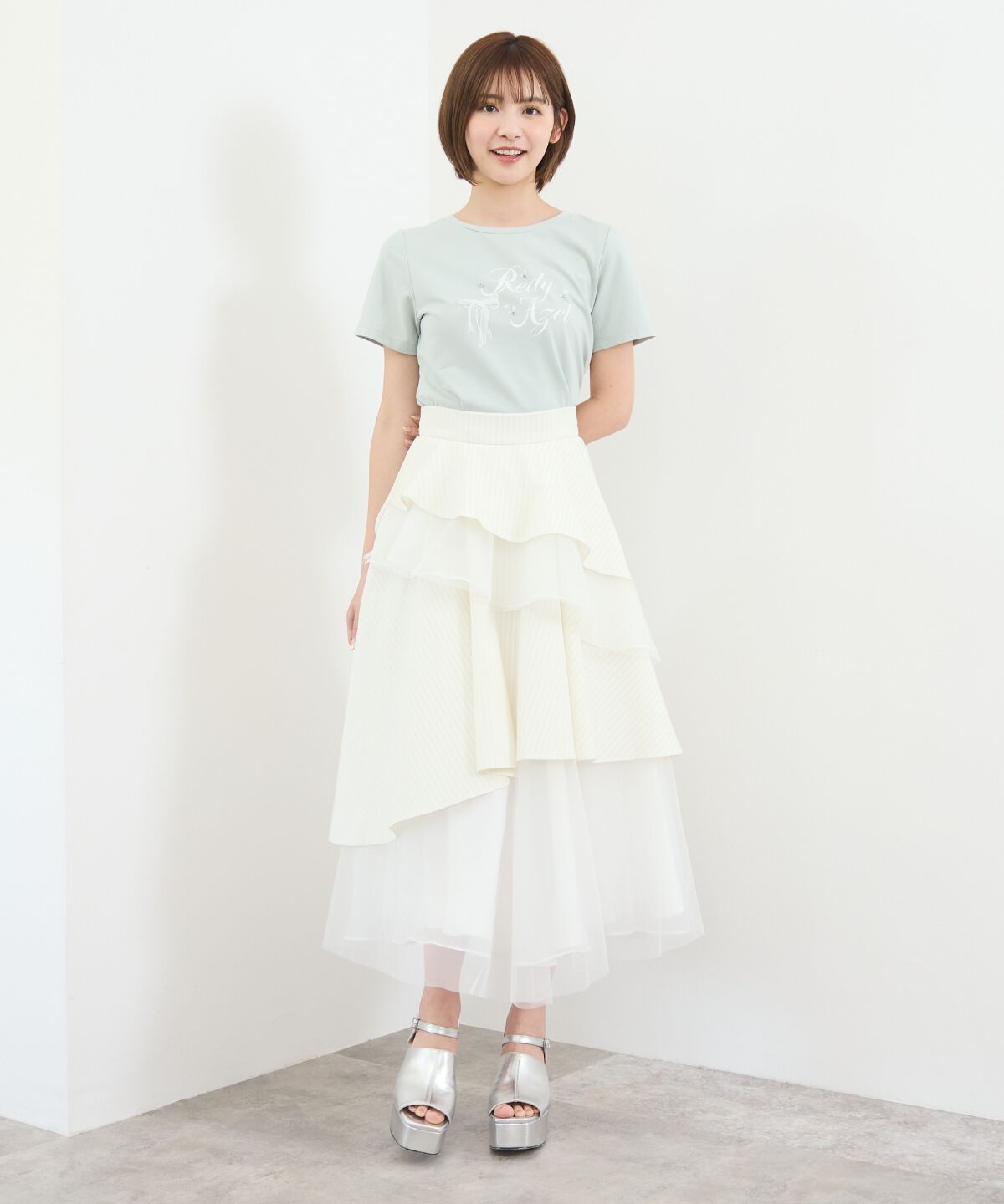 REDYAZEL「レースリボンロゴTシャツ」|Tシャツ・カットソー|