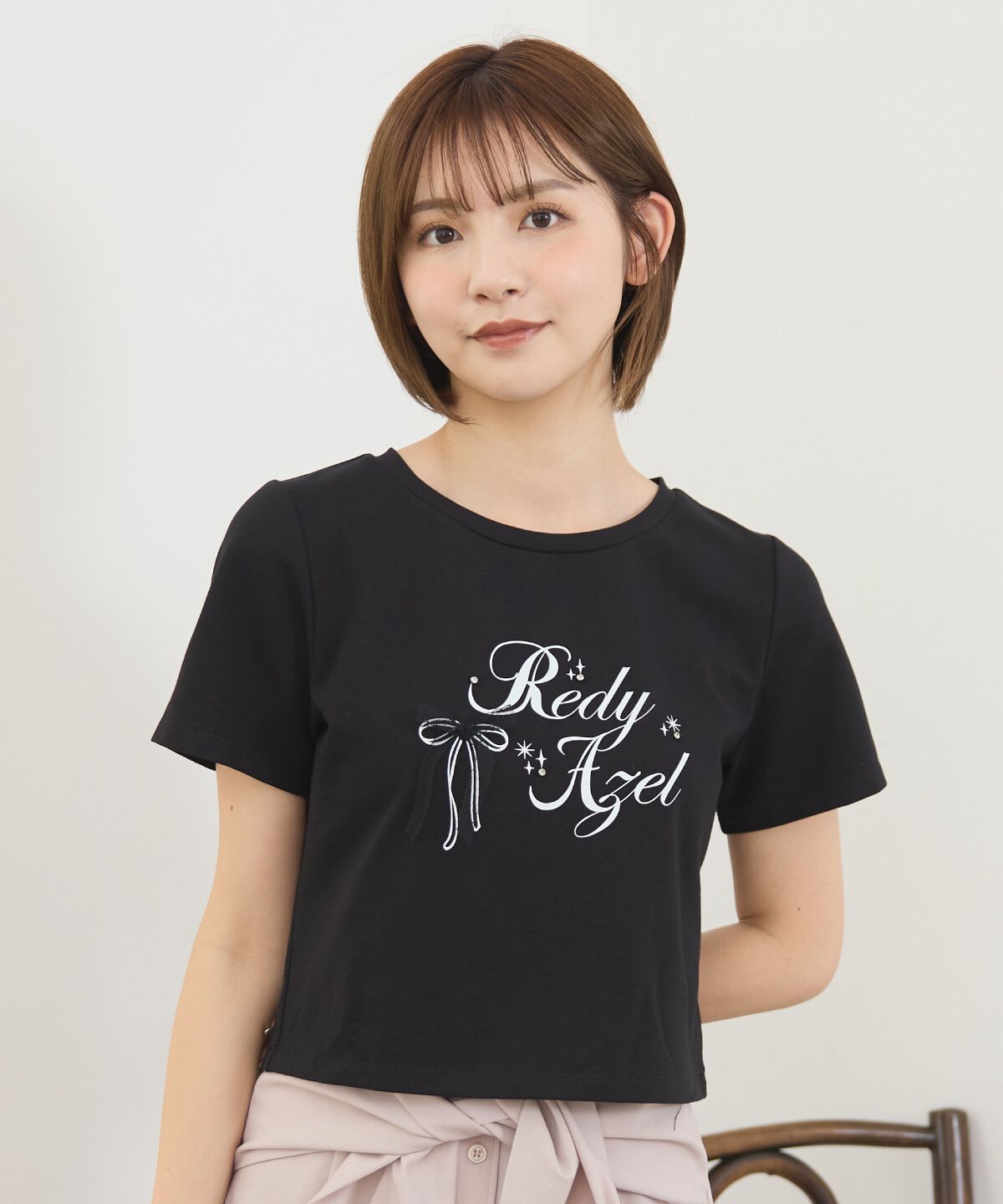 REDYAZEL「レースリボンロゴTシャツ」|Tシャツ・カットソー|