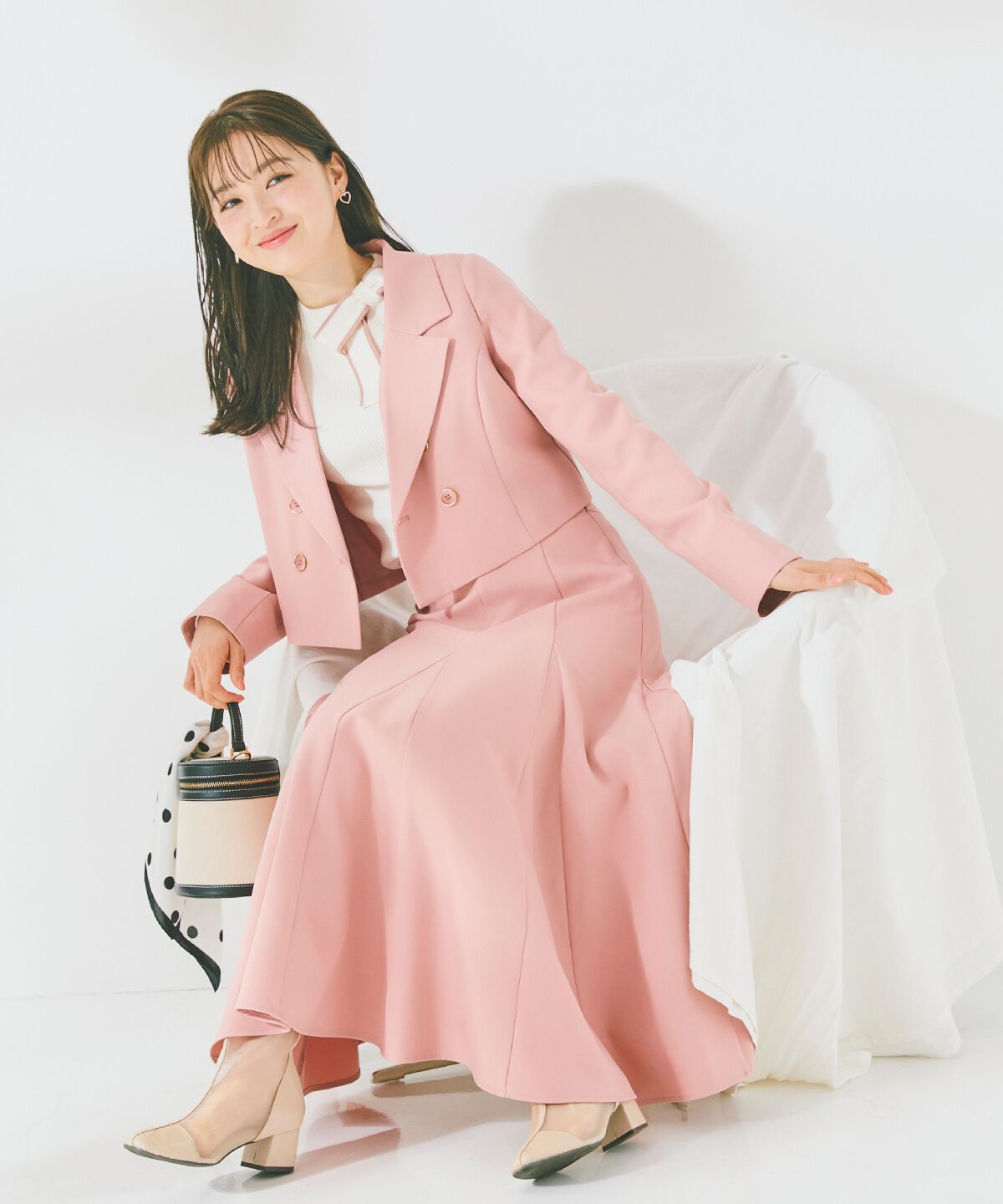 WILLSELECTION「ボリュームフレアマーメイドスカート」|フレア|ピンク