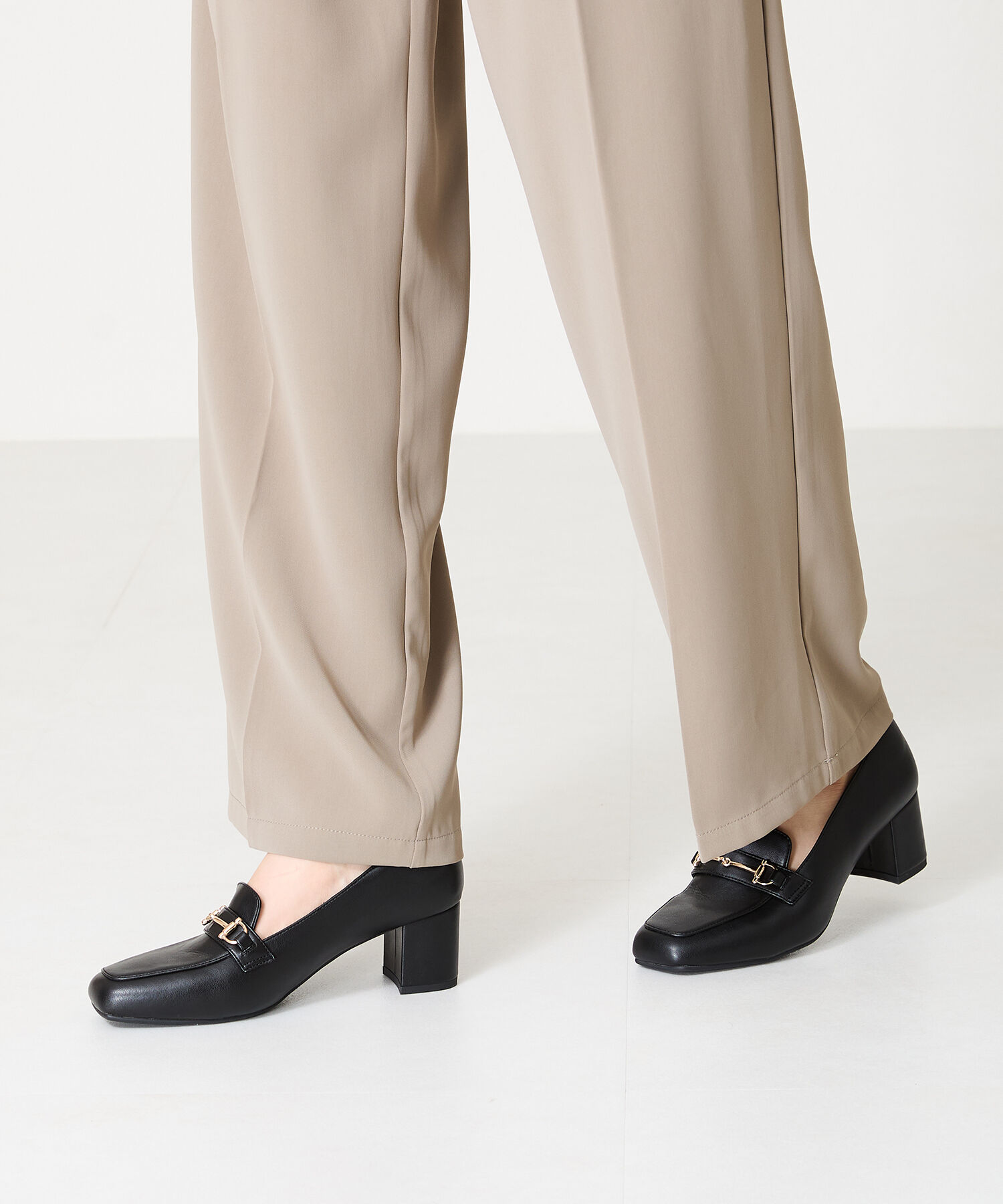 ORiental TRaffic「【跳べるパンプス/シリーズ累計１５０万足突破 】ビット ヒールローファー /R-3214 厚手クッション」|パンプス|