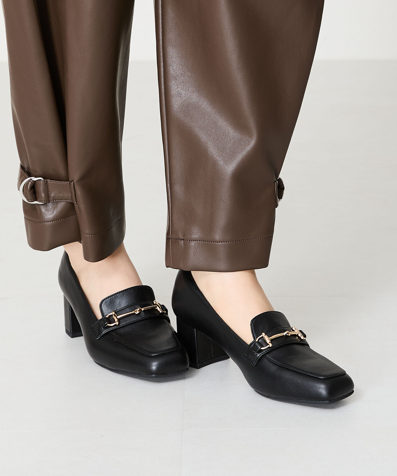 ORiental TRaffic「【跳べるパンプス/シリーズ累計１５０万足突破 】ビット ヒールローファー /R-3214 厚手クッション」|パンプス|