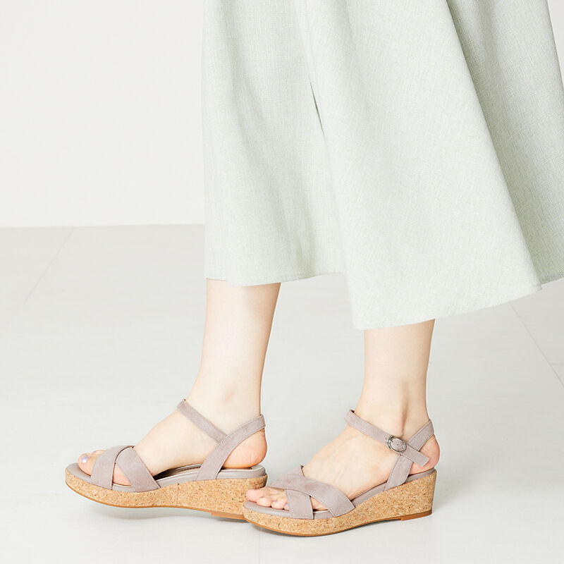 WA Oriental TRaffic「【アウトレット価格】クロスウエッジサンダル/42201 定番 サンダル 人気 ヒール6cm」|サンダル|