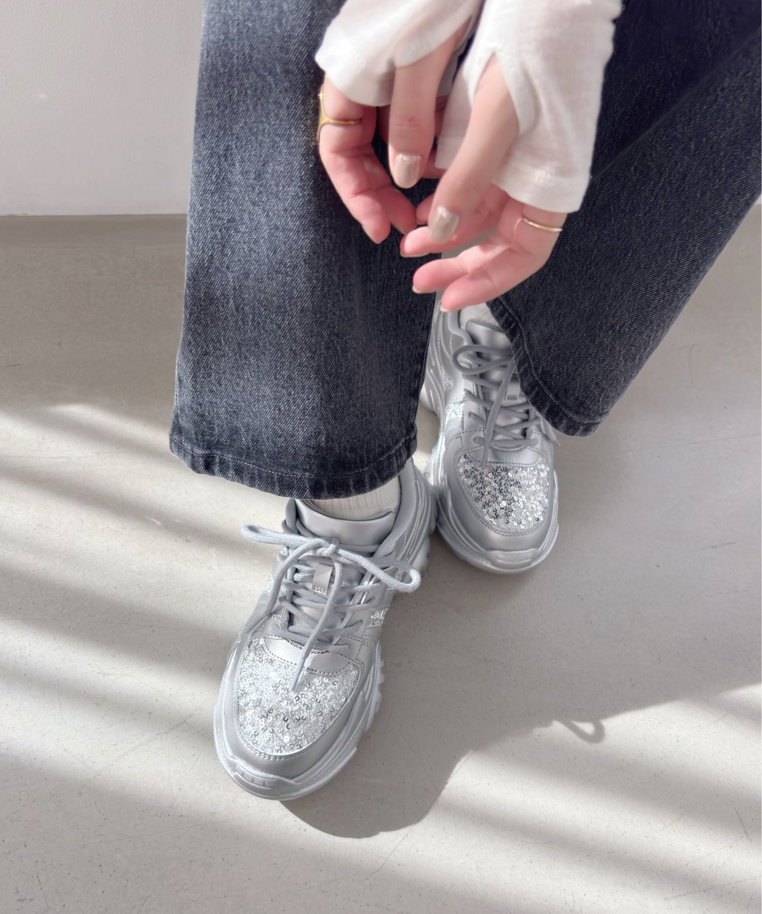 ORiental TRaffic「スパンコール 厚底 スニーカー /OT3752 クッション」|スニーカー|