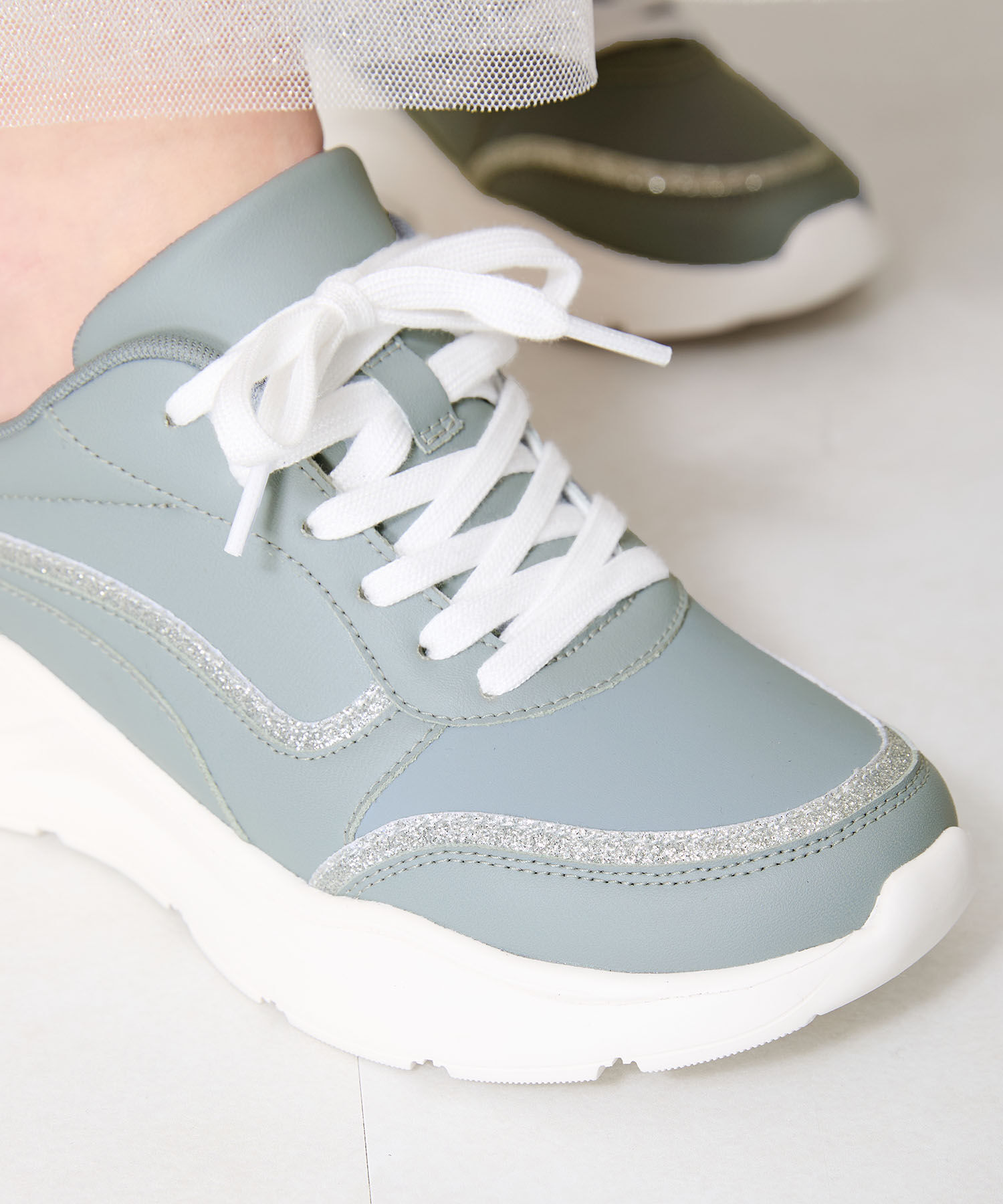 ORiental TRaffic「●2025春夏新作●グリッターラインスニーカー/OT3762 スニーカー トレンド 人気 売れてる」|スニーカー|