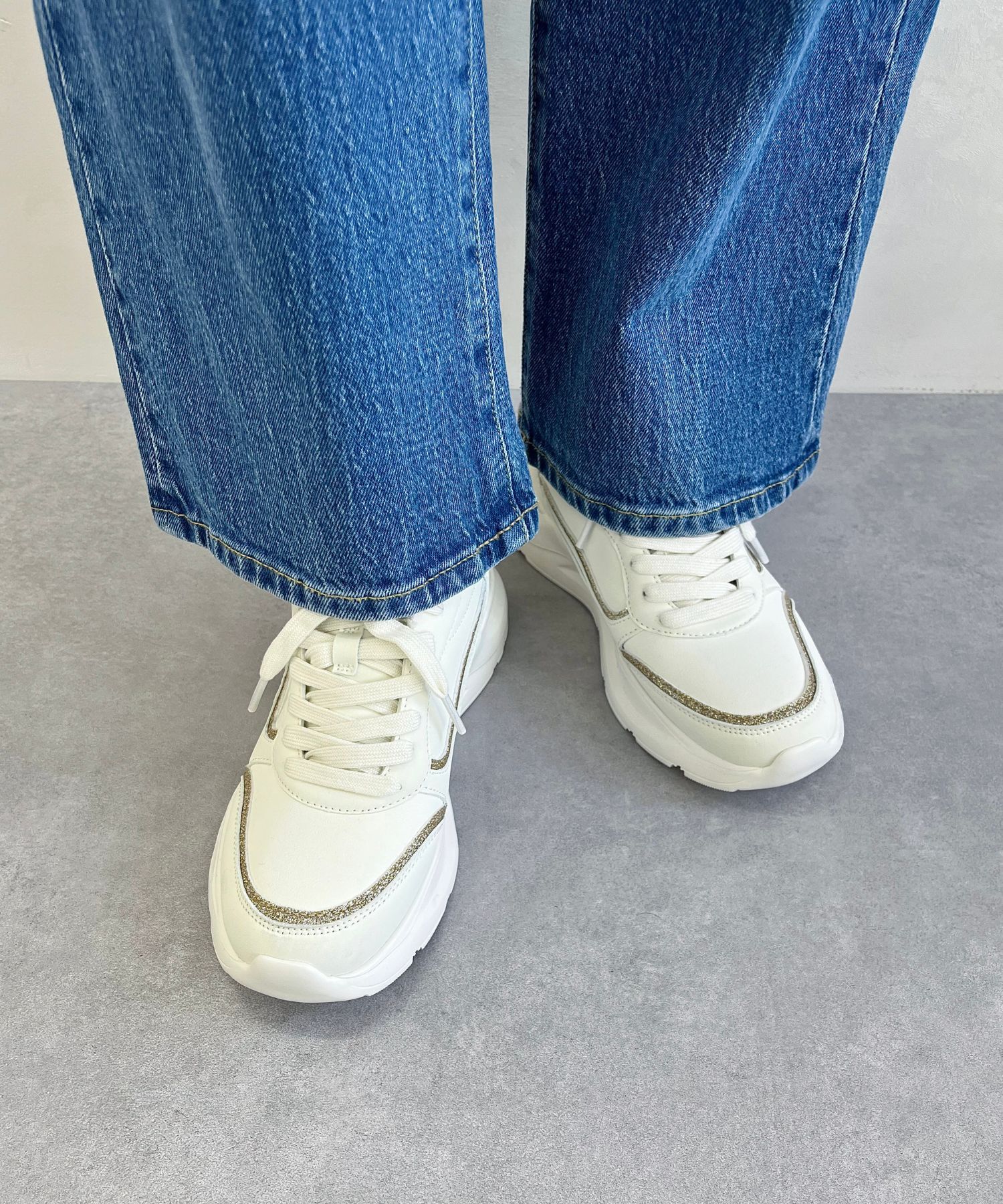 ORiental TRaffic「●2025春夏新作●グリッターラインスニーカー/OT3762 スニーカー トレンド 人気 売れてる」|スニーカー|