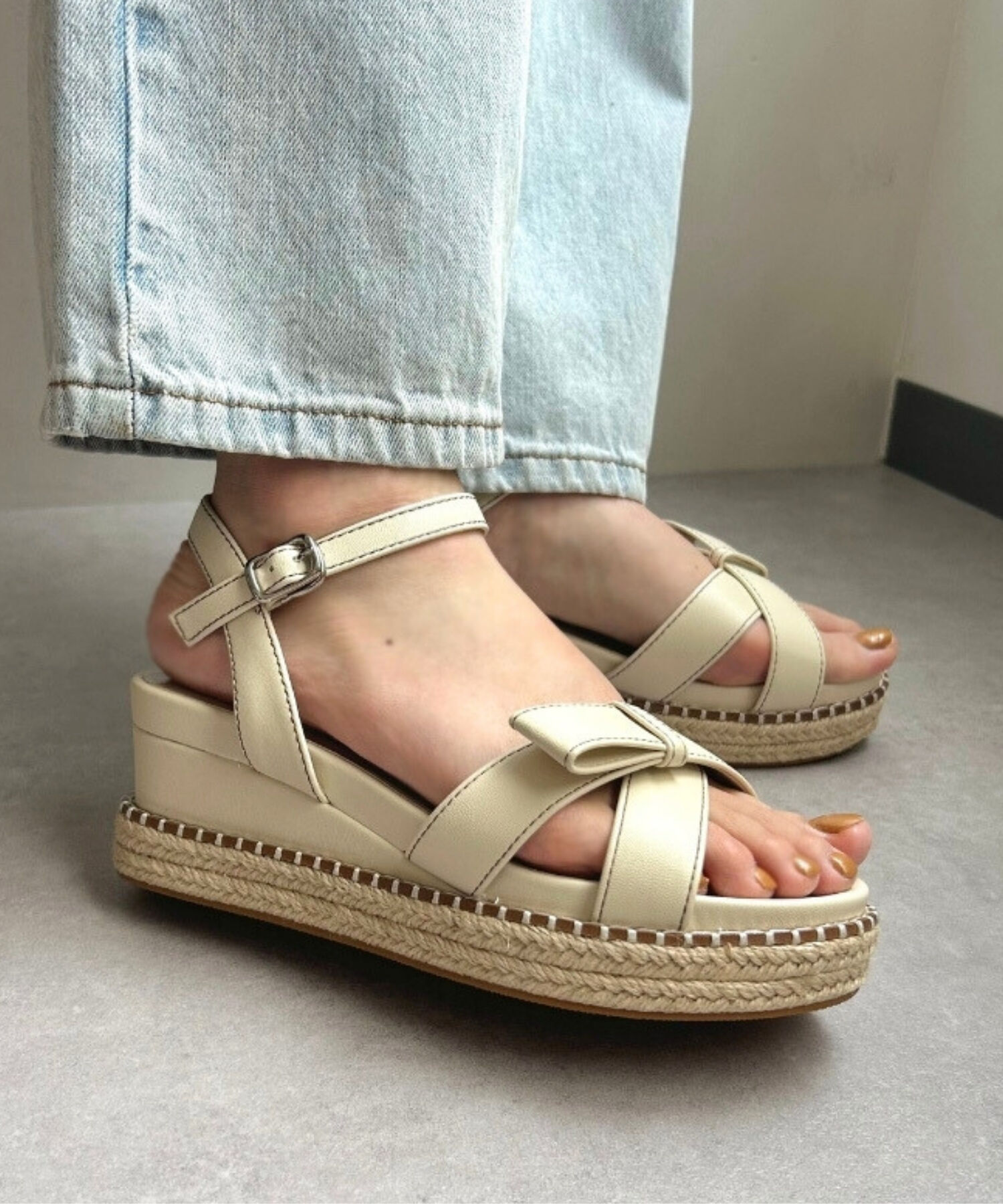 ORiental TRaffic「【アウトレット価格】リボンステッチウエッジサンダル/41283」|サンダル|