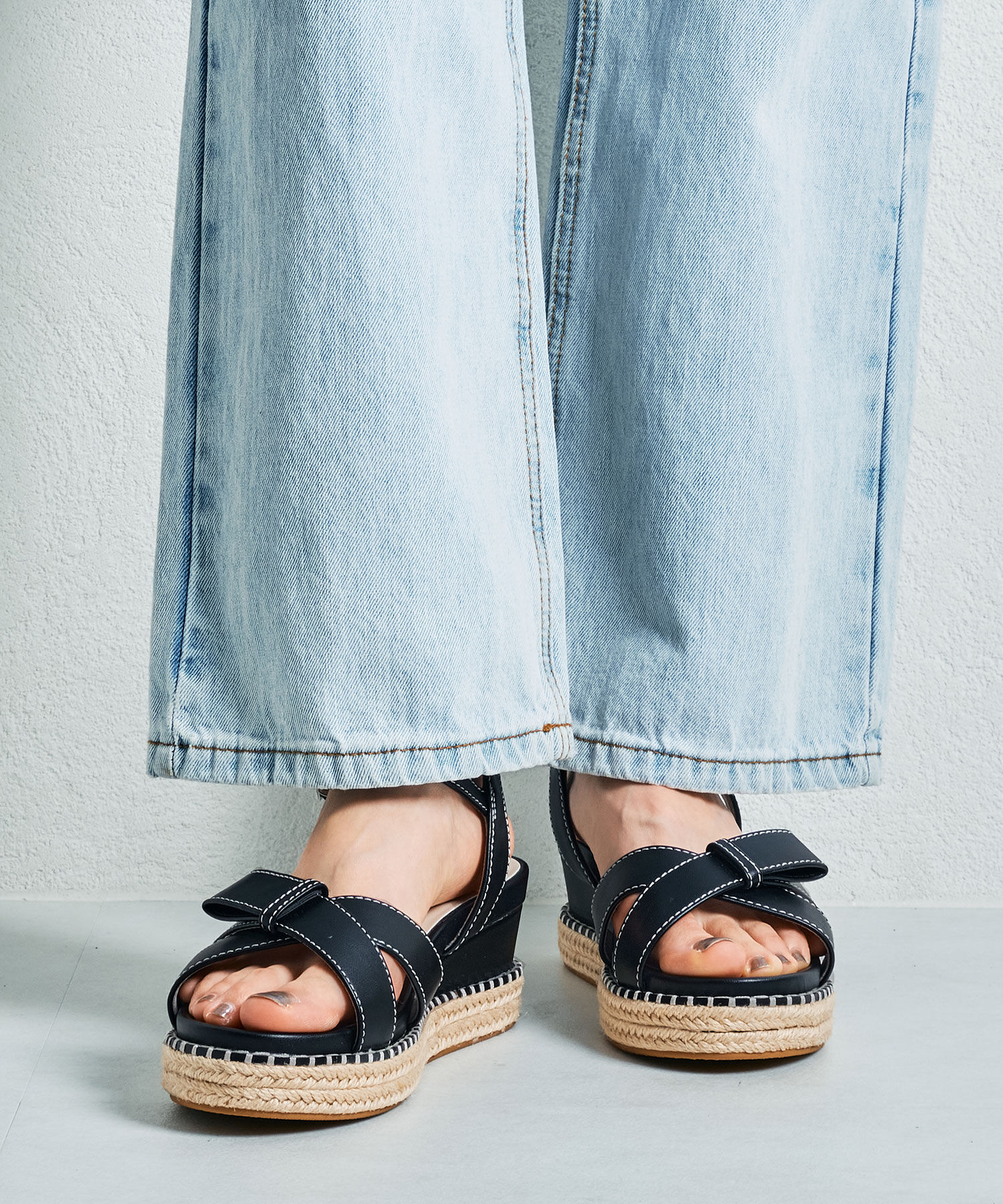 ORiental TRaffic「【アウトレット価格】リボンステッチウエッジサンダル/41283」|サンダル|