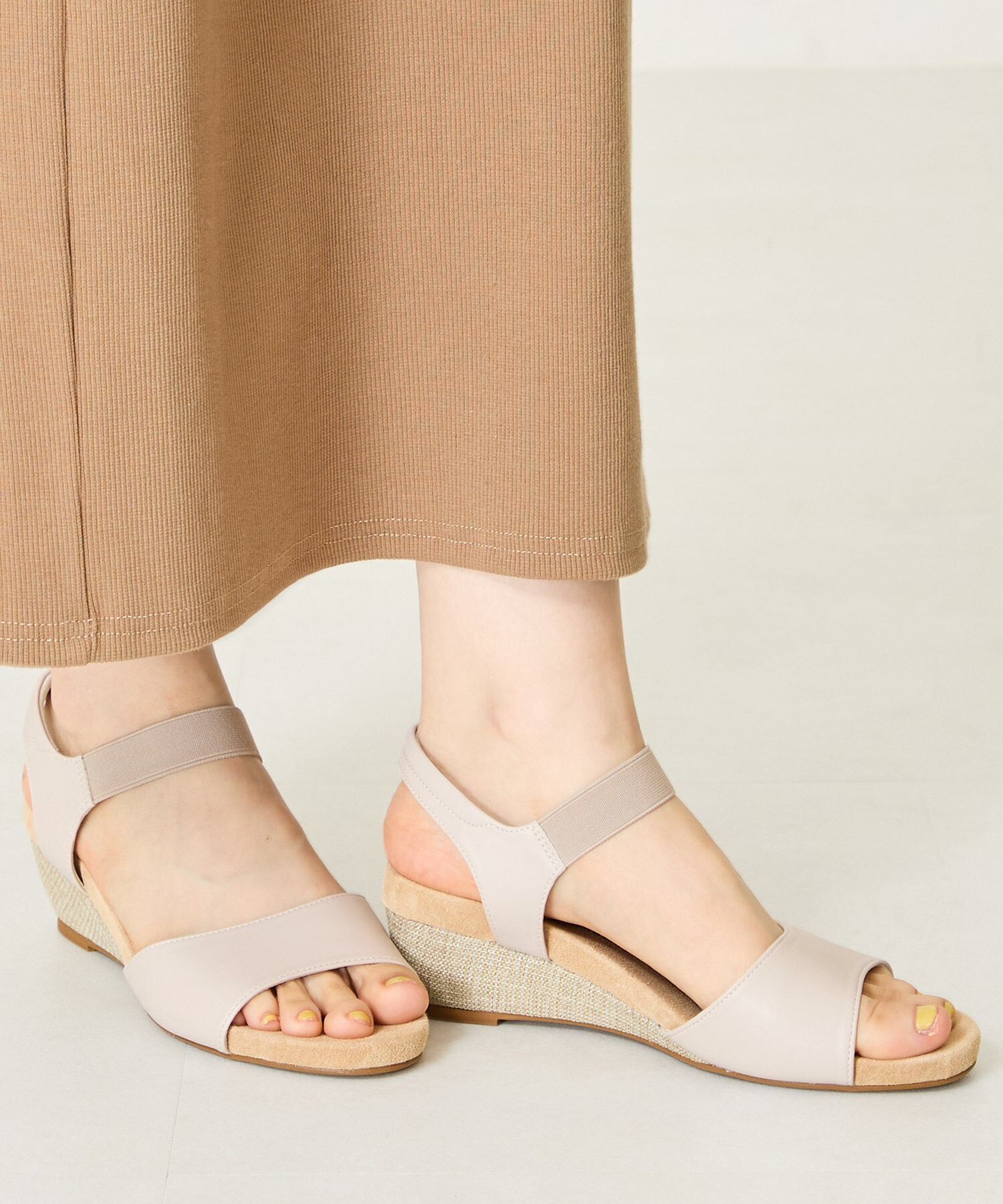 WA Oriental TRaffic「●2025春夏新作●ゴムベルトウエッジサンダル/52216 人気 トレンド クッション」|サンダル|BEIGE