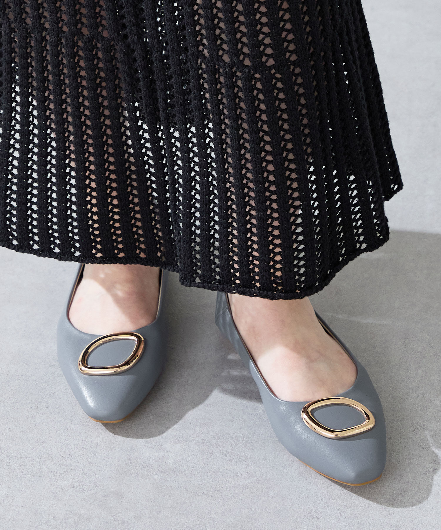 WA Oriental TRaffic「●2025秋冬新作●ゴールドモチーフフラットパンプス/52309」|パンプス|BLUE