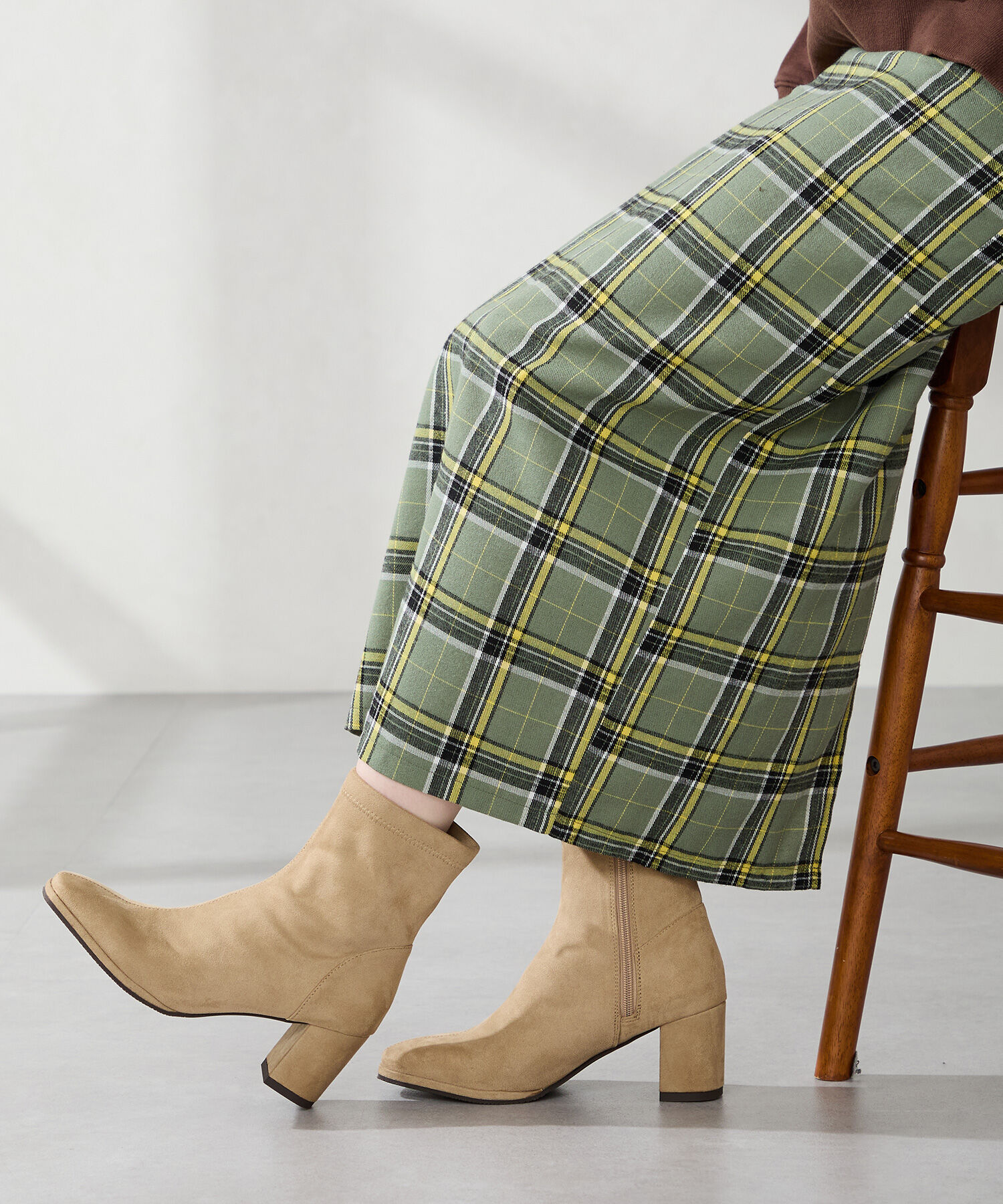 ORiental TRaffic「●2025秋冬新作●スエードストレッチヒールブーツ/51420」|ショートブーツ|