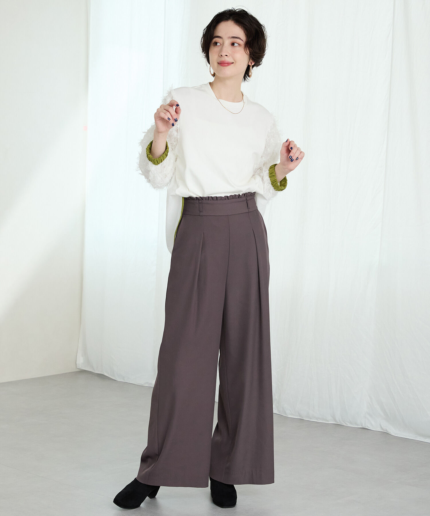 ORiental TRaffic「●2025秋冬新作●スエードストレッチヒールブーツ/51420」|ショートブーツ|