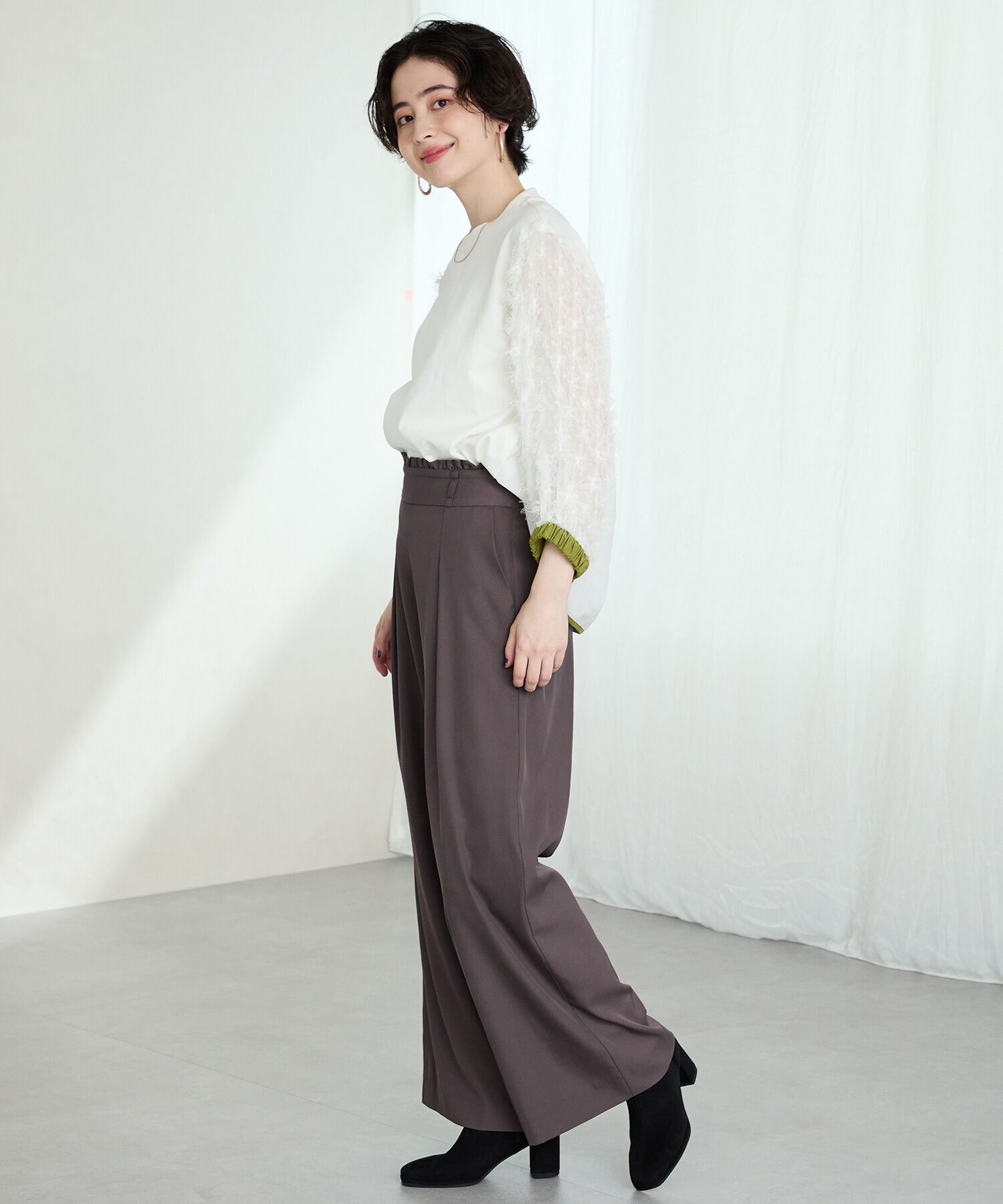 ORiental TRaffic「●2025秋冬新作●スエードストレッチヒールブーツ/51420」|ショートブーツ|