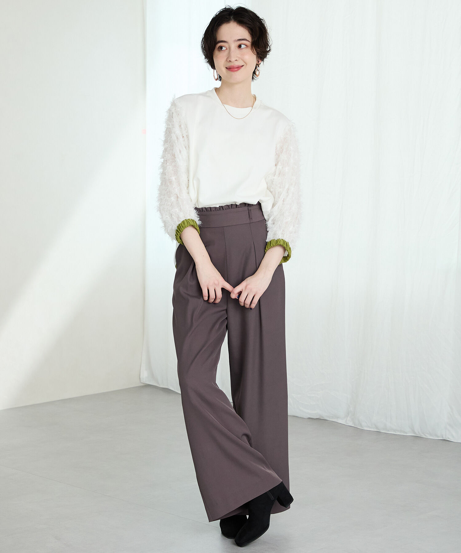 ORiental TRaffic「●2025秋冬新作●スエードストレッチヒールブーツ/51420」|ショートブーツ|