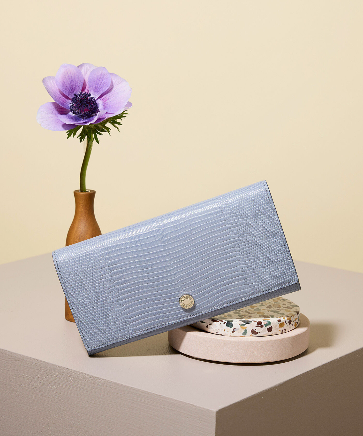 TOPKAPI 「【TOPKAPI】 イタリアンレザー リザード型押し 長財布 LUCIA ルチア」|財布|ブルーグレー