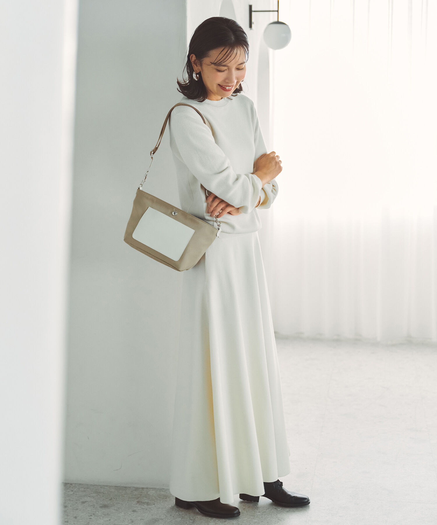 TOPKAPI BREATH「【Breath TOPKAPI sis】【WEB限定】ナイロン レザーポケット ミニ ショルダーバッグ 軽量 / CALM カーム　」|ショルダー・メッセンジャー|