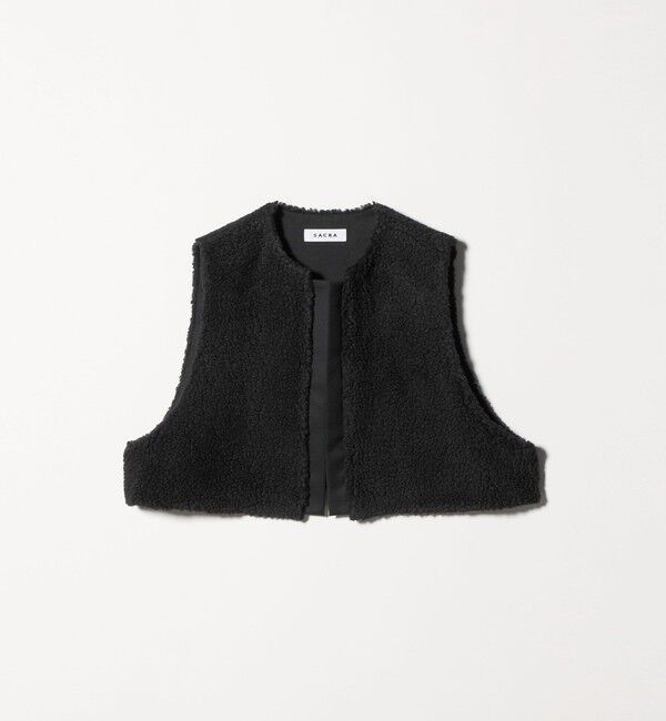UNITED ARROWS「＜SACRA＞ボア ミニベスト」|ベスト・ジレ|BLACK