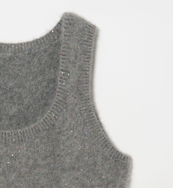 UNITED ARROWS「フォックス カシミヤ スパンコール 2WAY ニットベスト」|ベスト・ジレ|