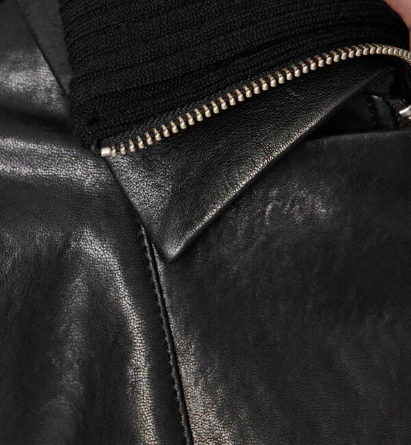 AEWEN MATOPH「＜AEWEN MATOPH＞リブカラーレザーブルゾン」|ライダースジャケット|