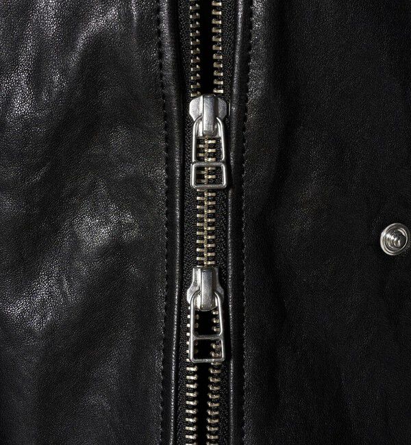 AEWEN MATOPH「＜AEWEN MATOPH＞リブカラーレザーブルゾン」|ライダースジャケット|