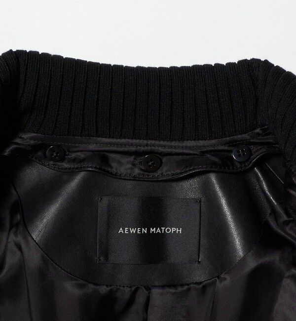 AEWEN MATOPH「＜AEWEN MATOPH＞リブカラーレザーブルゾン」|ライダースジャケット|