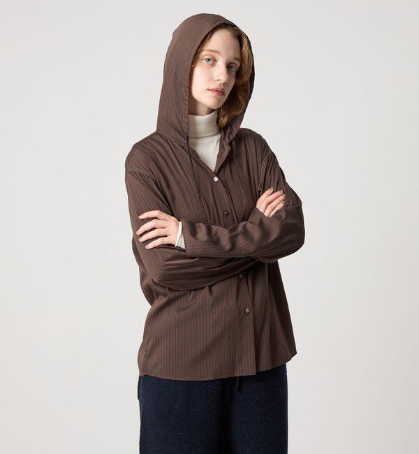 STEVEN ALAN「＜Steven Alan＞ストライプ フード シャツ」|シャツ・ブラウス|