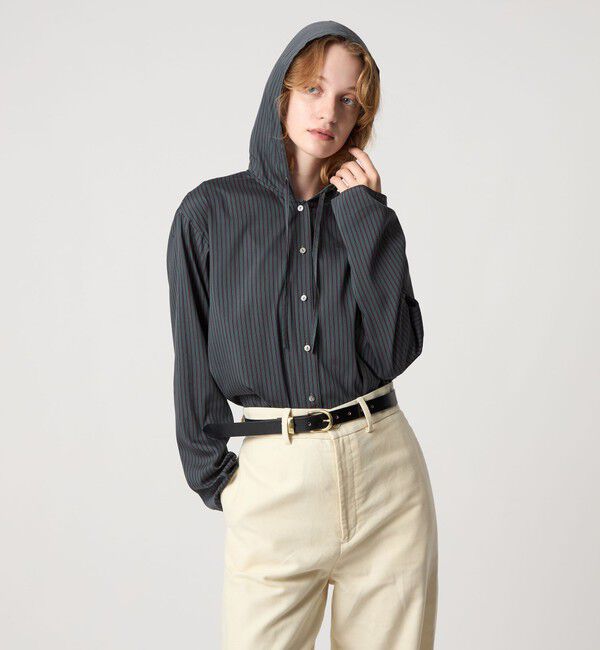 STEVEN ALAN「＜Steven Alan＞ストライプ フード シャツ」|シャツ・ブラウス|