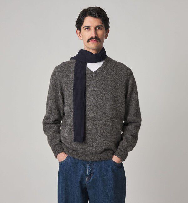 STEVEN ALAN「＜Steven Alan＞ アルパカ サドルショルダー Ｖネック ニット NARROW」|ニット・セーター|