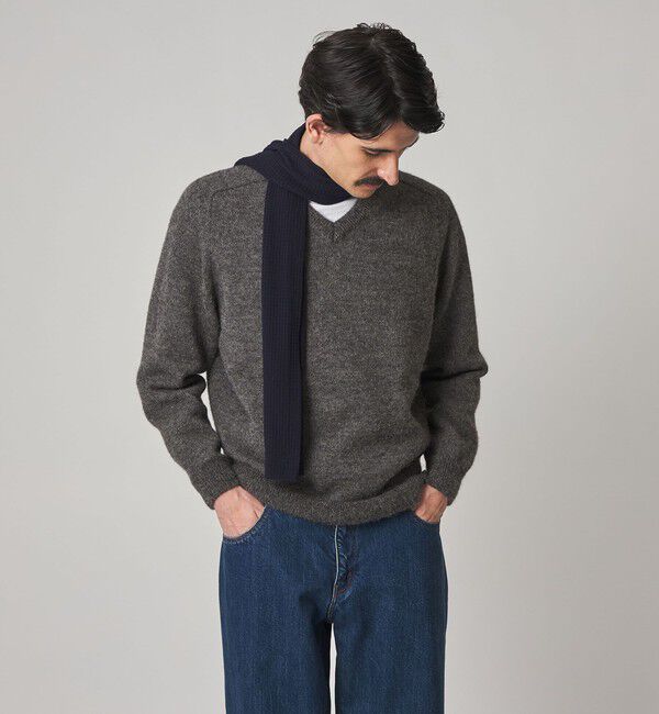 STEVEN ALAN「＜Steven Alan＞ アルパカ サドルショルダー Ｖネック ニット NARROW」|ニット・セーター|