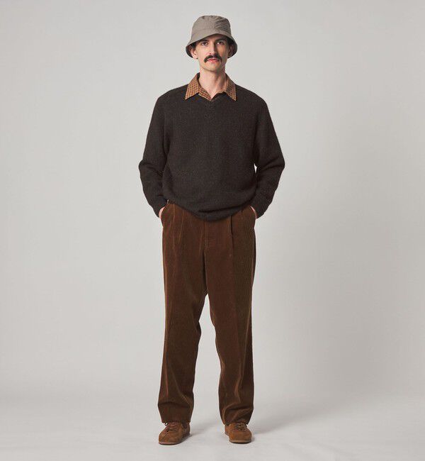 STEVEN ALAN「＜Steven Alan＞ アルパカ サドルショルダー Ｖネック ニット NARROW」|ニット・セーター|