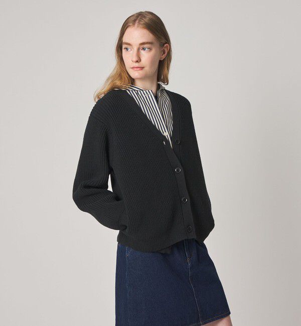 STEVEN ALAN「＜Steven Alan＞リリヤーン Vネック カーディガン」|カーディガン|BLACK