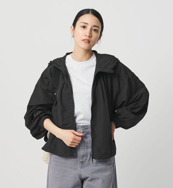 BEAUTY&YOUTH UNITED ARROWS「ナイロン ギャザーフードブルゾン ウォッシャブル」|ブルゾン・スタジャン|BLACK