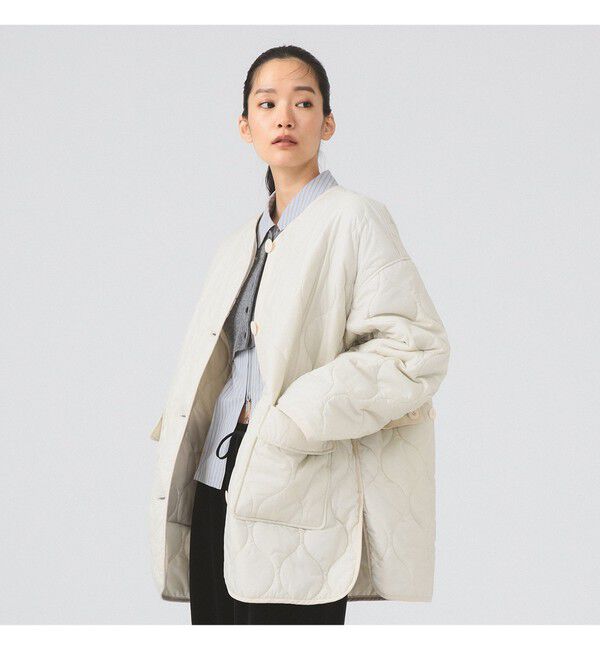 Ray BEAMS 「キルティング ノーカラー ブルゾン」|ブルゾン・スタジャン|