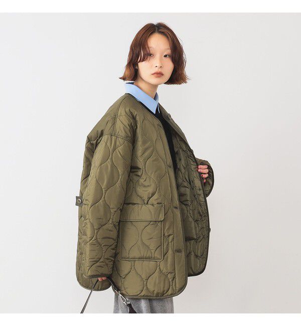 Ray BEAMS 「キルティング ノーカラー ブルゾン」|ブルゾン・スタジャン|OLIVE