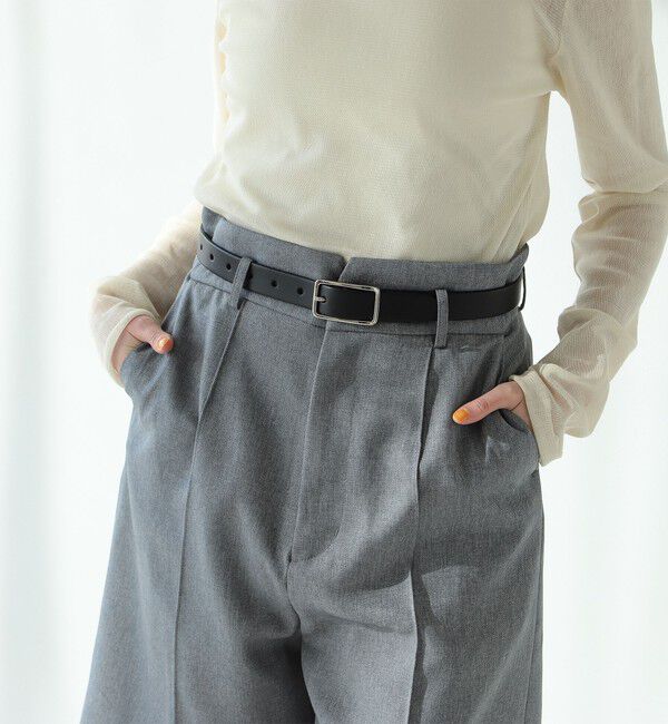 Ray BEAMS 「Ray BEAMS / 25mm レザー ベルト」|ベルト|BLACK