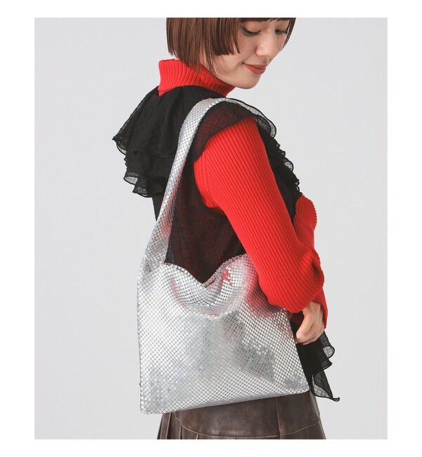 Ray BEAMS 「HEY! Mrs ROSE / メタル & チェーン バッグ」|トートバッグ|SILVER