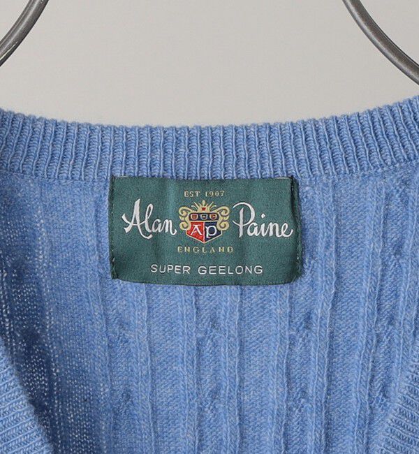 SHIPS「ALAN PAINE: 12ゲージ ジーロンラム ケーブル編み Vネック ニットベスト」|ベスト・ジレ|