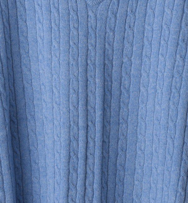 SHIPS「ALAN PAINE: 12ゲージ ジーロンラム ケーブル編み Vネック ニットベスト」|ベスト・ジレ|