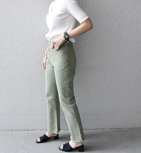 SHIPS any「SHIPS any:〈ウォッシャブル〉オーガニック ツイル フレア パンツ」|デニム|