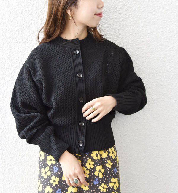 SHIPS any「SHIPS any: パターン コンパクト ショート ニット カーディガン」|カーディガン|