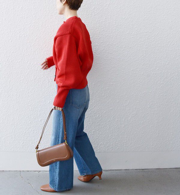 SHIPS any「SHIPS any: パターン コンパクト ショート ニット カーディガン」|カーディガン|