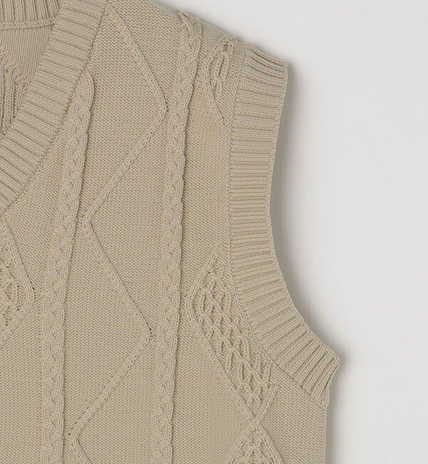 SHIPS「*SHIPS: 7ゲージ ケーブル編み Vネック ニット ベスト」|ベスト・ジレ|