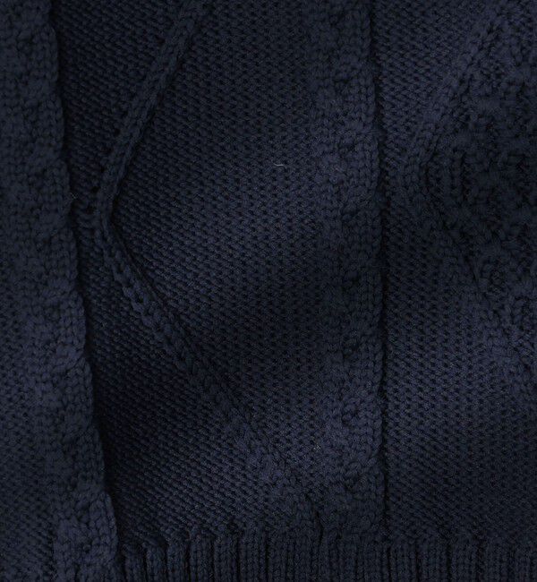 SHIPS「*SHIPS: 7ゲージ ケーブル編み Vネック ニット ベスト」|ベスト・ジレ|