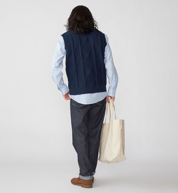 SHIPS「*SHIPS: 7ゲージ ケーブル編み Vネック ニット ベスト」|ベスト・ジレ|