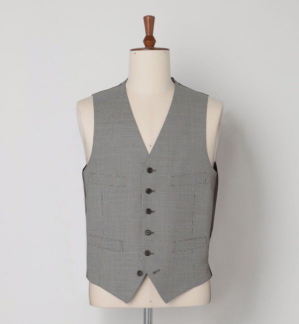 SHIPS「SHIPS: フォーマル ハウンドトゥース ベスト」|ベスト・ジレ|ブラック