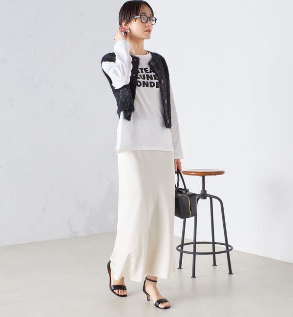 SHIPS for women「*〈手洗い可能〉グリッター ラメ フェザー ベスト 24SS ◇」|ベスト・ジレ|