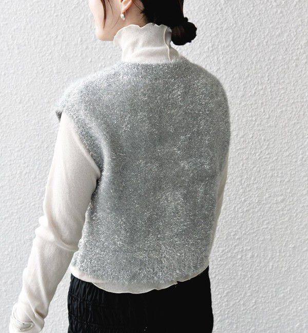 SHIPS for women「*〈手洗い可能〉グリッター ラメ フェザー ベスト 24SS ◇」|ベスト・ジレ|