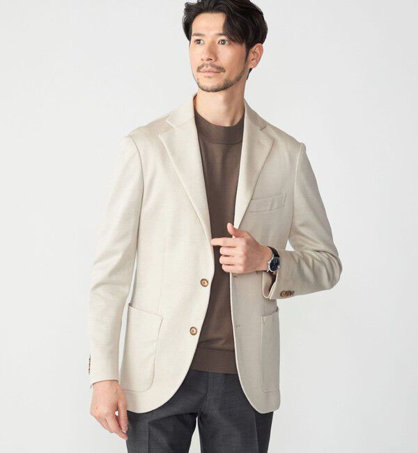 SHIPS「SHIPS: 〈手洗い可能〉ラミー ジャージー ジャケット」|テーラードジャケット|ベージュ系
