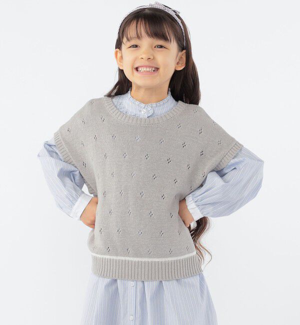SHIPS KIDS「SHIPS KIDS:100～125cm / サマーニット ベスト」|ベスト・ジレ|