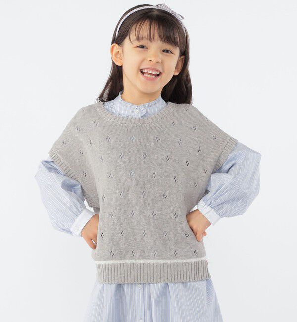 SHIPS KIDS「SHIPS KIDS:100～125cm / サマーニット ベスト」|ベスト・ジレ|